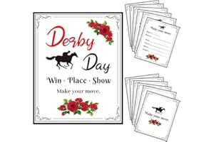 Wxiben Race Horse Party Supplies, 41PCS Derby Betting Card Party Games for Guess Who Will Win the First on Horse Racing, Win 