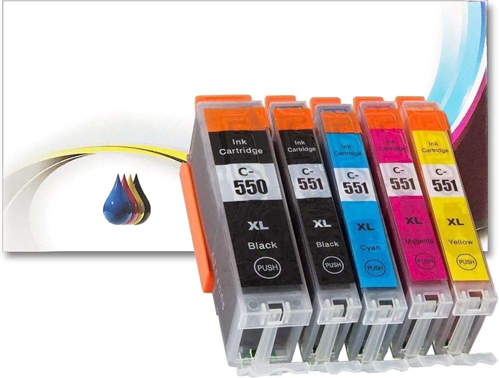 BVH Direct 5PK High Capacity Ink for Canon PIXMA iP7250 MG5450 MG5650 MG6350