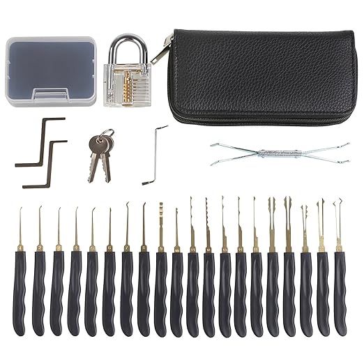 title=FIXKIT Kit Fabbro Set di 24 Pezzi Grimaldelli e Tensore Serrature Apertura