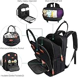 NUBILY Baby Changing Backpack Rucksack with Insulated Bottles Black 26L view 2