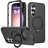 DuiDuiQ Designed for Samsung Galaxy S23 Case with Magnetic Ring Stand [Compatible with Mag-Safe][Military Grade Drop Protection][Build in Kickstand] S23 Phone Case 6.1",Black