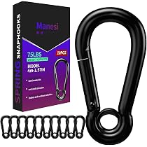 Ziediop Spring Loaded Small Carabiner Clip Stainless Steel, Silver 1.57