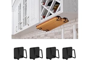 Aogigigio Under Cabinet Cutting Board Holder - 4 Pcs Cutting Board Holder Rack Storage Stainless Steel Under Shelf Counter Ch