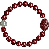 Chiorgone Cinnabar Zodiac Patron Buddha Bracelet, Feng Shui Spiritual Amulet for Protection & Good Luck, for Men & Women
