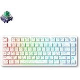 MCHOSE Jet 75 Rapid Trigger Keyboard 75% Percent, Hall Effect White Topographic Gaming Keyboard, Wired RGB Custom Mechanical Keyboards with Magnetic Switch, PBT Keycaps, White