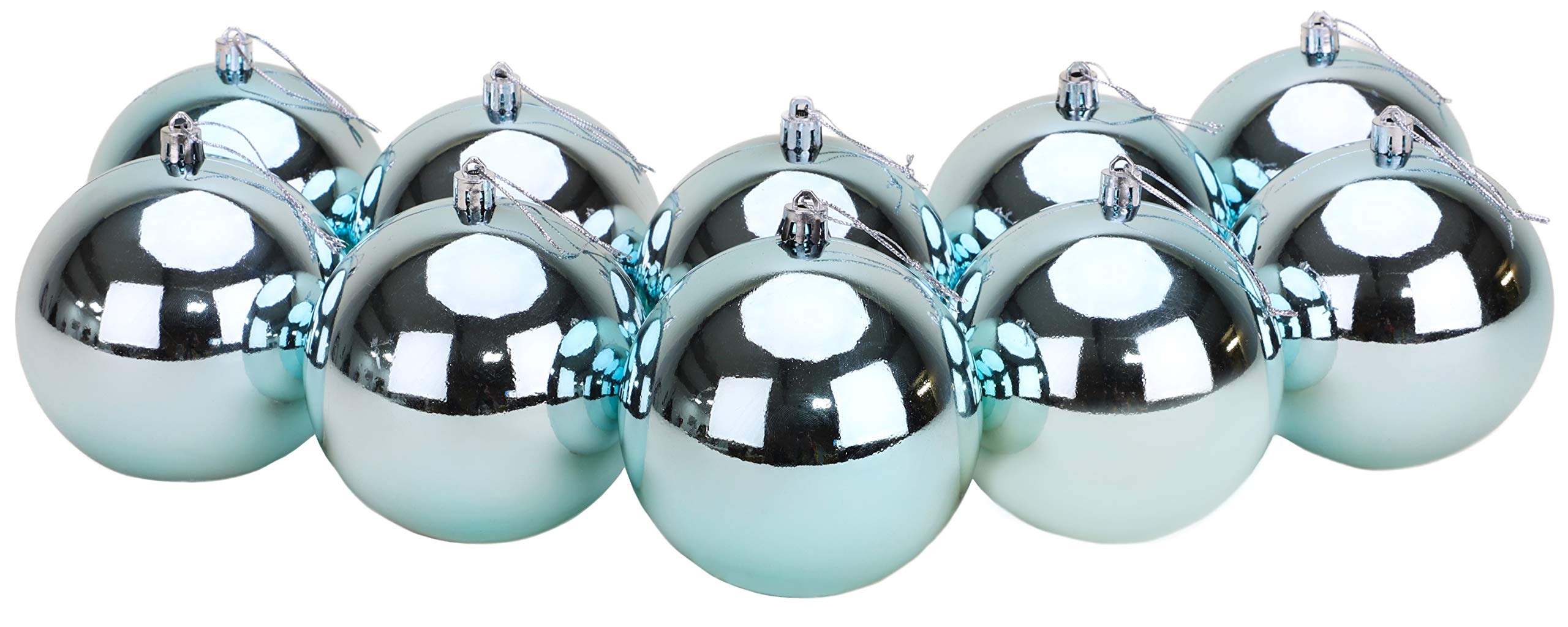 Christmas Concepts® 10 Extra Large 100mm (4") Baubles - Christmas Tree Baubles (Ice Blue)