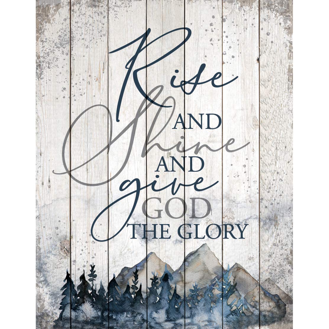 Wood Plaque Inspiring Quote 11.75 in x 15 in - Classy Vertical Frame Wall Hanging Decoration | Rise and Shine and give God The Glory | Christian Family Religious Home Decor Saying