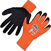 Ergodyne ProFlex 7401 Coated Winter Work Gloves, Latex Coated Palm, Thermal Fleece Lining, Orange