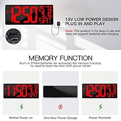 Xflyee [Oversized] 18" Large Digital Wall Clock