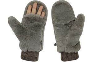 Orityle Eilova Unisex Winter Fluffy Gloves Mittens Windproof Fleece Plush Gloves with Warm Mitten Cover for Women Girls Boys