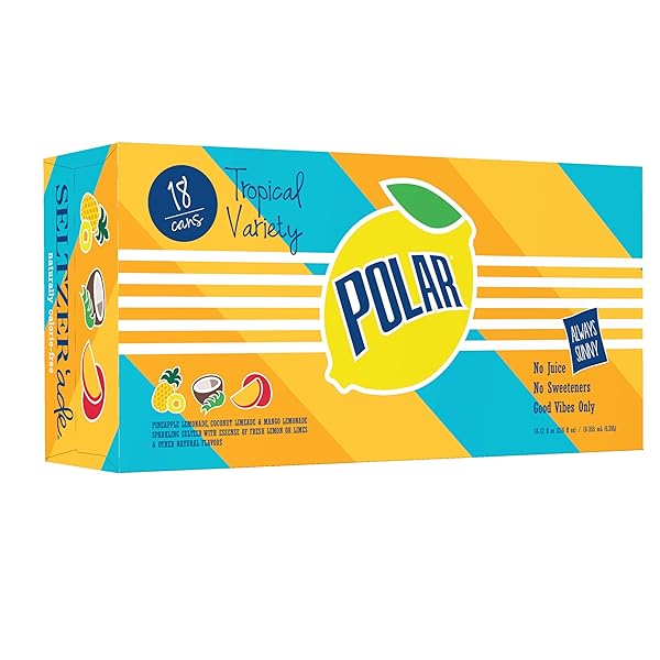 POLAR SELTZER’ADE TROPICAL VARIETY PACK, 12 FL OZ CANS, 18 PACK