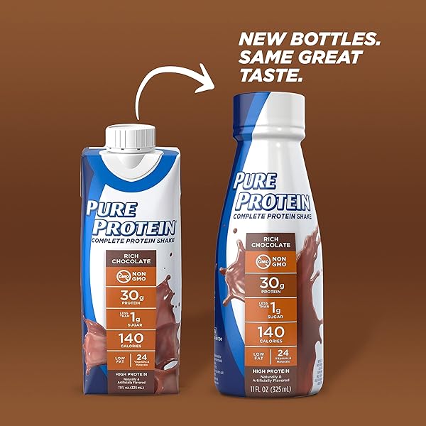 PURE PROTEIN CHOCOLATE PROTEIN SHAKE | 30G COMPLETE PROTEIN | READY TO DRINK AND KETO-FRIENDLY | VITAMINS A, C, D, AND E PLUS ZINC TO SUPPORT IMMUNE HEALTH | 11 FL OZ (PACK OF 4)