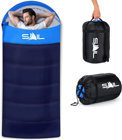 SAIL 3 Season Sleeping Bag Big & Tall Extra Wide 230x100cm 250GSM
