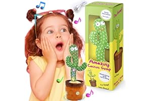 Mimoji Dancing Cactus, Talking Cactus Toy for Baby Cactus Toy Mimic with 60 Popular Songs (Rechargeable)