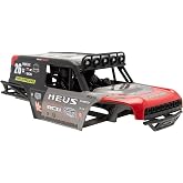 MEUS RACING MB24 SCX24 Body 5.2in 132MM Body Shell ABS+Nylon Carbon Fiber Chassis for 1/24 Axial SCX24 Bronco JLU B-17 C10 Toy Vehicles and Accessories (Red)