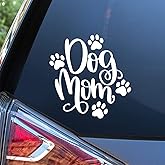 Sunset Graphics & Decals Dog Mom Decal Vinyl Car Sticker | Cars Trucks Vans Walls Laptop | White | 5.5 x 5.5 inches | SGD000004