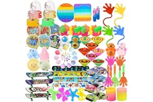 Tuko Kids Party Favors Toys,Pop Fidget Toys, Classroom prizes, Goody Bag Fillers,Pinata Stuffers,Carnival Prizes for Boys and Girls Gifts 3+ Years Old (60 Packs)