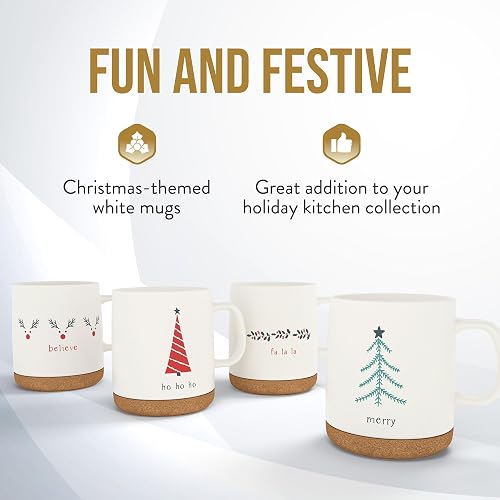 American Atelier 15 Oz Stoneware Christmas Mug Set (Set of 2) - Cork Bottom  Coffee & Tea Cups, Holiday-Themed Hot Chocolate Mugs for Home in Saudi  Arabia | Whizz Mug Sets