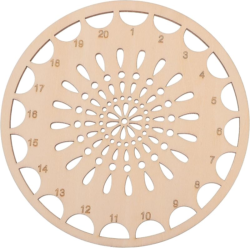 EXCEART Wooden Wire Board for Cross Stitch Thread Organization - Brown