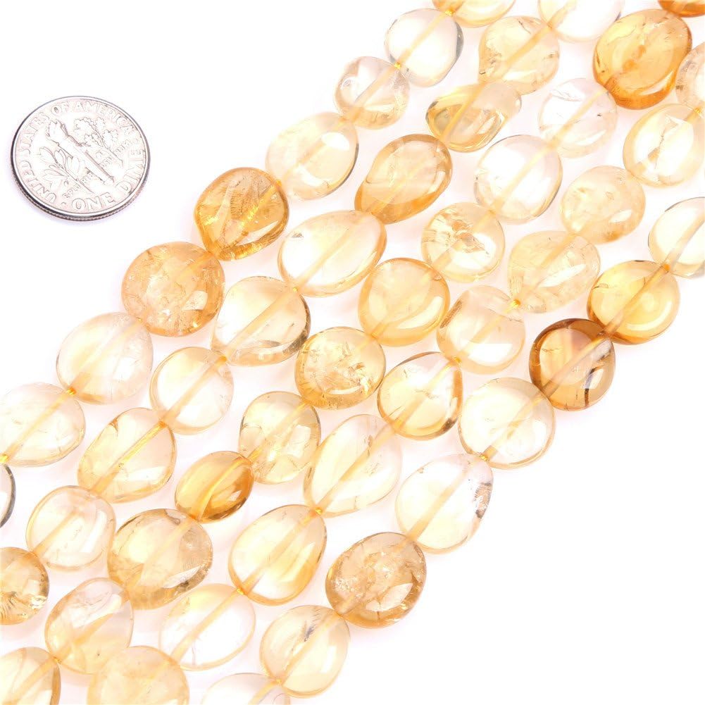 Sweet & Happy Girl's Store 9X12mm Freeform Potato Shape Gemstone Citrine Beads Strand 15 Inch Jewellery Making Beads