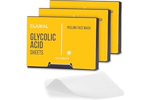CLARIAL Glycolic Acid Soap Sheets Cosmetics Stocking Stuffers - Exfoliating Peel Face Wash, Travel Size Facial Cleanser, Vitamin C, Retinol, Kojic Acid - Anti Aging, Minimizes Pores and Scars - 3 Pack