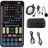 I9 Voice Changer Set, Portable Handheld Microphone Voice Changer, with 8 Different Sounds and Sound Effects, LED Lights, Plug and Play, for Mobile Phone PC (English Version)