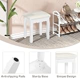 WOLTU White Padded Dressing Table Stool Baroque Style 37x28x44.5cm MB6095ws view 6