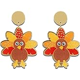 Thanksgiving Turkey Earrings for Women Turkey Style Studs Fall Drop Earring Jewelry Thanksgiving Accessory Gifts/gold