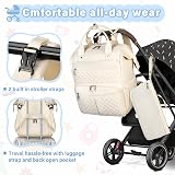 RAINSMORE Baby Changing Bag Backpack Nappy Bag with Mat White view 6