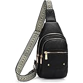 GOIACII Sling Bag Crossbody Bags for Women Anti Theft Travel Purse Fanny Packs Leather Black