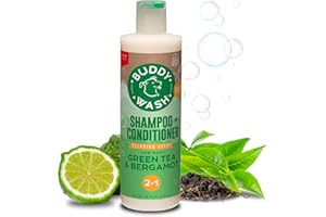 Buddy Wash 2-in-1 Dog Shampoo and Conditioner for Dog Grooming, Green Tea & Bergamot, 16 oz. Bottle