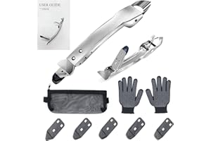 ZFULVO Stainless Steel Caulking Tool 4-in-1 Caulking Tool Kit, Caulk Remover, caulking removal tool, Upgrade Your Caulking Game