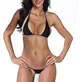 LAMORTY Micro Bikini Extreme Sexy Slutty Mini String Bikinis for Women Thong Swimsuit Bottom Exotic Bathing Suit