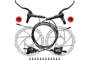 MT200 Hydraulic Brake for Ebike, 2-Pin Power-Off E-Bike Hydraulic Disc Brake Set with 160/180/203mm Rotors, 2-Piston Hydrauli