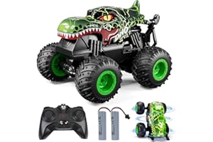 LODBY RC Monster Trucks, 2.4GHz Remote Control Car for Kids Boys, Dinosaur RC Cars Toys Gifts for 4 5 6 7 8-12 Year Old Boy, Fast Stunt Car Off Road Crawler with 2 Rechargeable Batteries