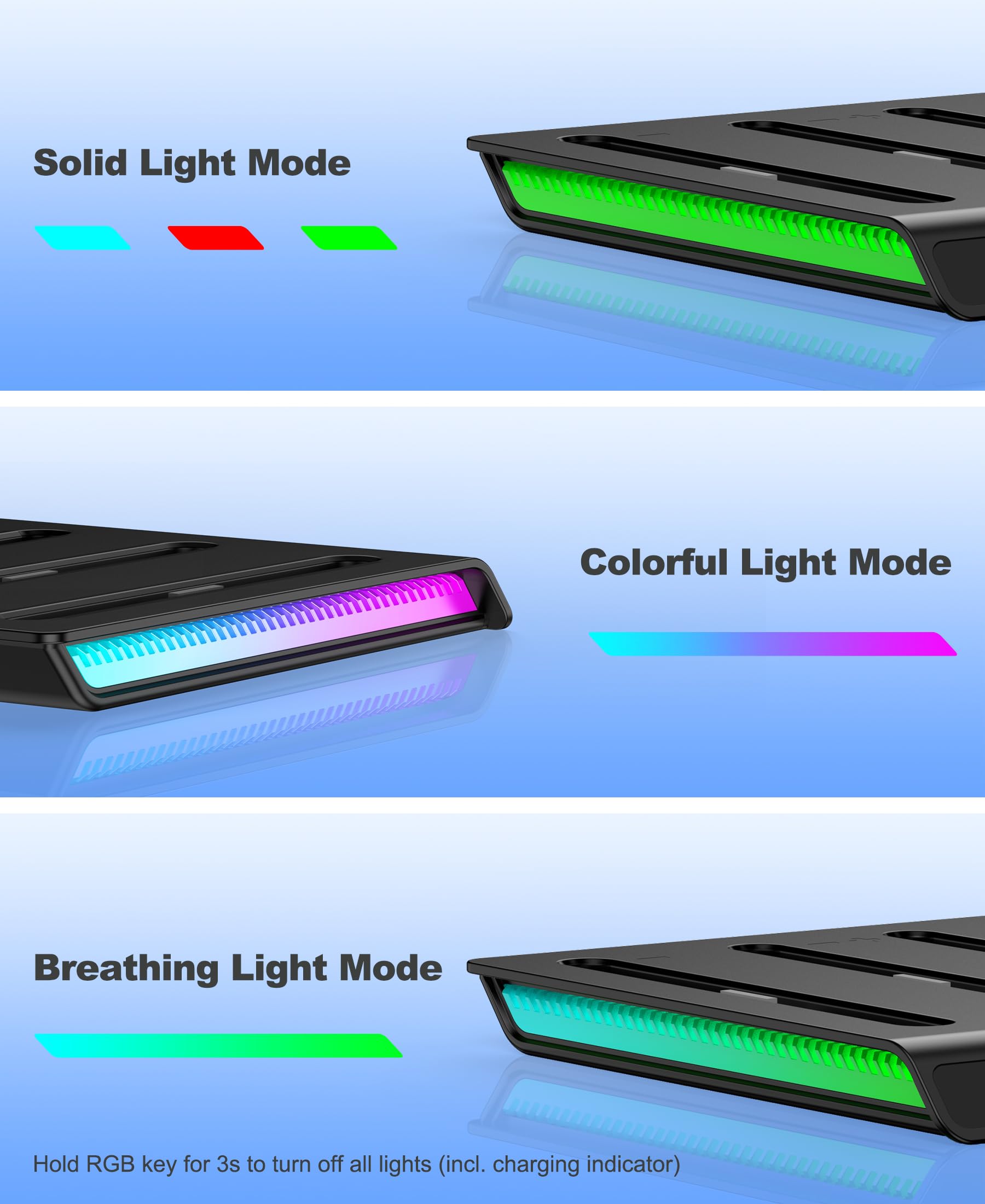 HELLCOOL Ladestation kompatibel mit 2025 Nintendo Switch 2 Joy Con, 2.5Std Schnelles Ladestation mit LED Ladeanzeige/Cooles RGB Licht, Halterung für Nintendo Switch 2 Joy Con 6