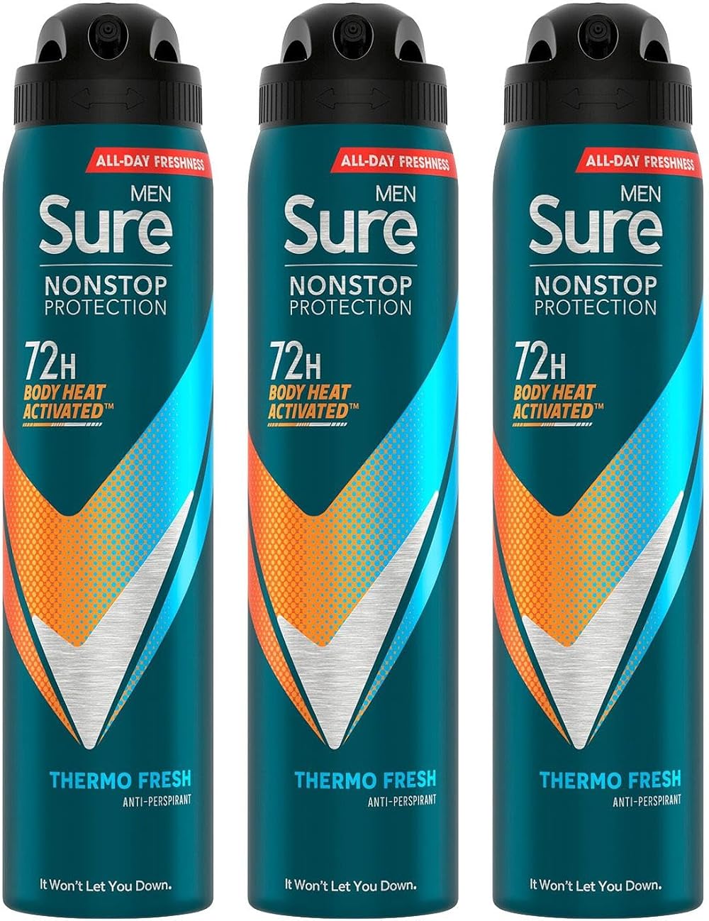 Sure Men Thermo Fresh Antiperspirant 72H Deodorant Spray Alcohol-Free 250ml