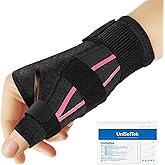 UniSolTek Thumb Brace Ergonomical Right or Left Hand, Thumb Spica Splint Thumb Splint for Trigger Thumb，Thumb Support for Tenosynovitis De Quervains, CMC Pain Relief(Pink S/M)