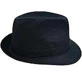 LUSENME Men's 20s Trilby Fedora Short Brim Panama Hat Unisex Casual Jazz Cap