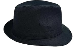 LUSENME Men's 20s Trilby Fedora Short Brim Panama Hat Unisex Casual Jazz Cap