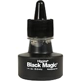Higgins Black Magic Pigmented Drawing Ink, 1 Ounce Bottle (44011)