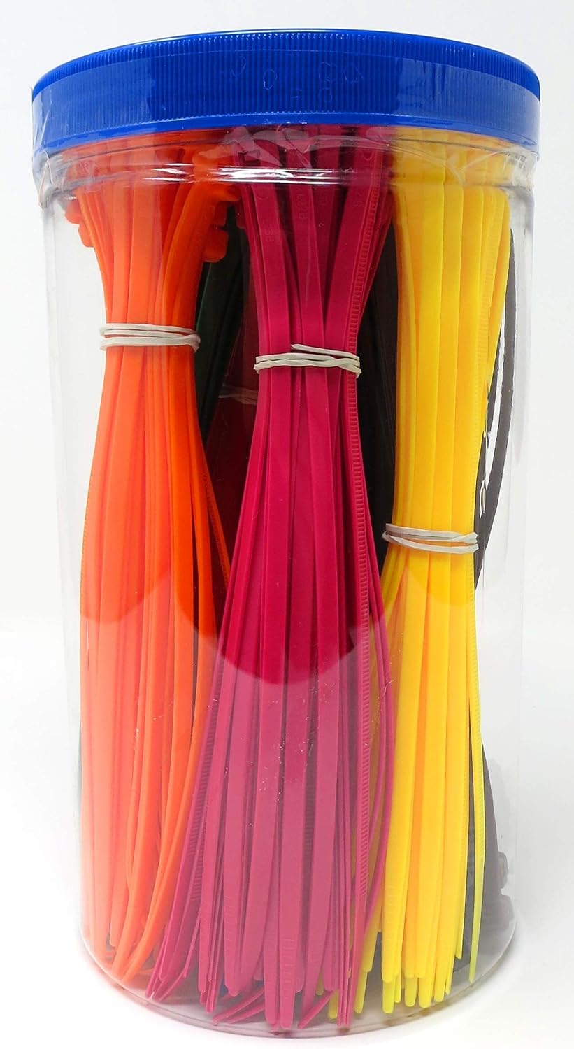 Kabelbinder 20,3 Cm – 300 Stück In 6 Farben, Nylon Mit 8,2 Kg Zugfestigkeit