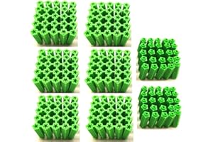 YGTGZ 200pcs 8mm/0.32inch Green Plastic Masonry Screw Fixing Wall Anchor Drywall Plugs Anchors