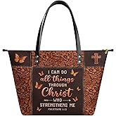 BLESSAC Bible Premium Vegan Leather Tote Bag For Christian Women, Medium, Valentine's Day Gifts for Women, Wife, or Mother