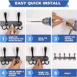 GlazieVault Wall Coat Hooks 2 Pack Stainless Steel Heavy Duty Rust Free view 2