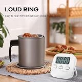 Jsdoin Digital Kitchen Timer 1 Pack Magnetic Countdown Stopwatch White view 6