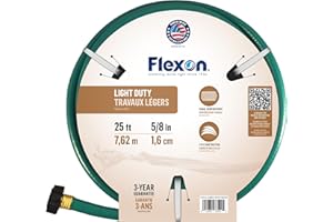 Flexon 5/8-Inch by 25-Foot Reinforced Garden Hose FR5825, 25ft, Green