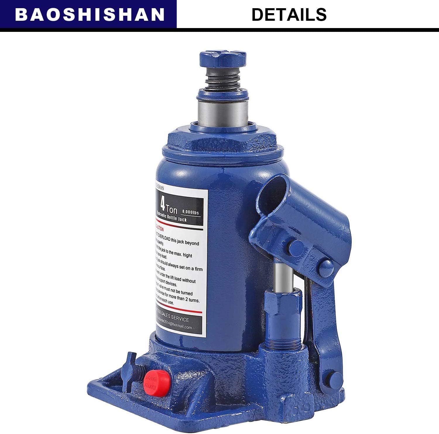 BAOSHISHAN Bottle Jack 4 Ton Double Ram Bottle Jack 6-1/4" to 15-3/8" Lifting Range Portable with Carrying Case: Home Improvement