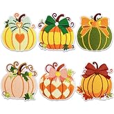 6PCS Bow Pumpkin Embroidered Iron-On/Sew-On Patches Themed Appliques for Clothes, Bags, Jeans, Hats, DIY Decor Patches