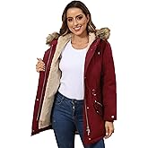 ROYAL MATRIX Women's Winter Coats Fleece Lined Parka Jacket Hooded Long Winter Warm Parka Coat with Pockets
